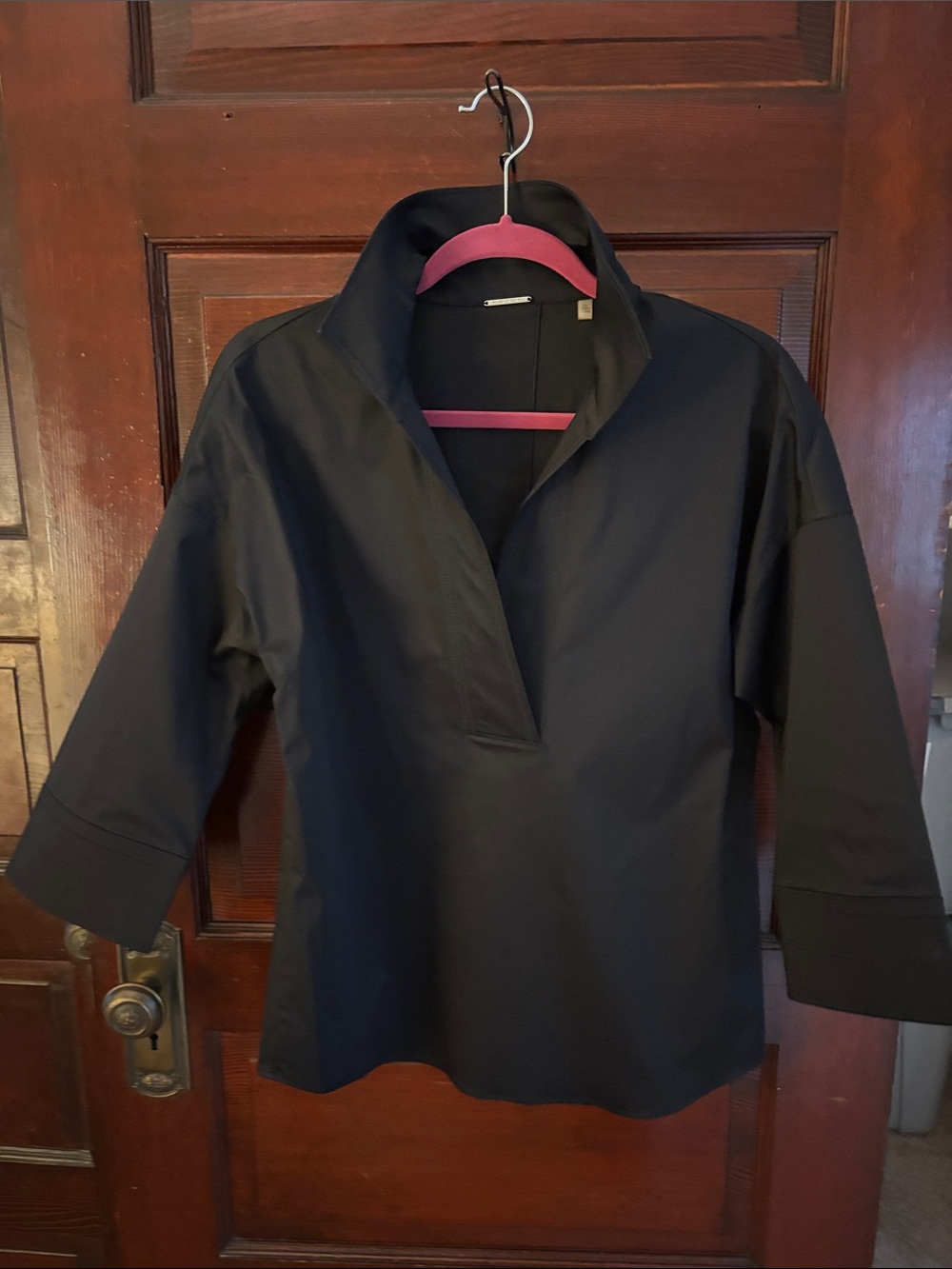 Elie Tahari Black V-Neck Popover Tunic